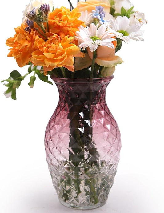 Bestntc Small Glass Flower Vases Decorative Red White Home