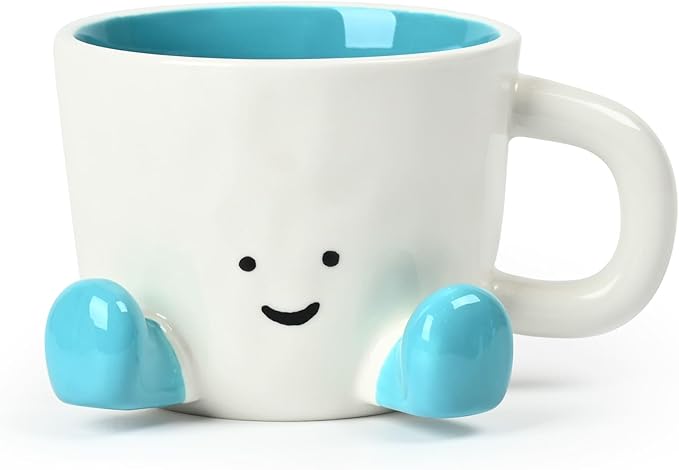 Bestntc Cute Pink Ceramic Coffee Mug Funny Gift for Women