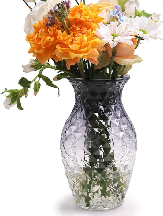 Bestntc Small Glass Flower Vases Decorative Red White Home