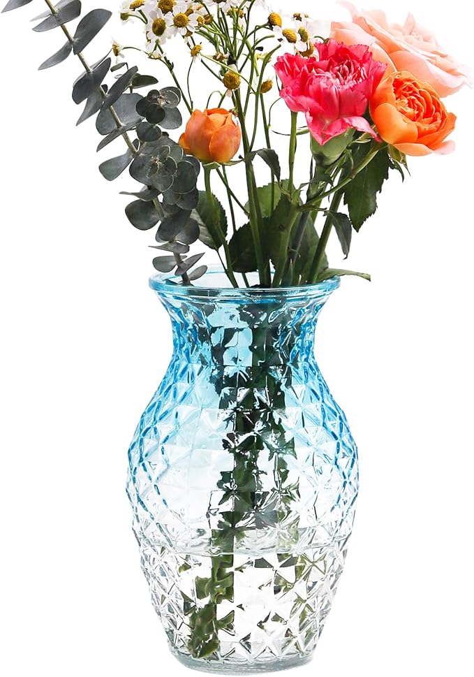 Bestntc Small Glass Flower Vases Decorative Red White Home