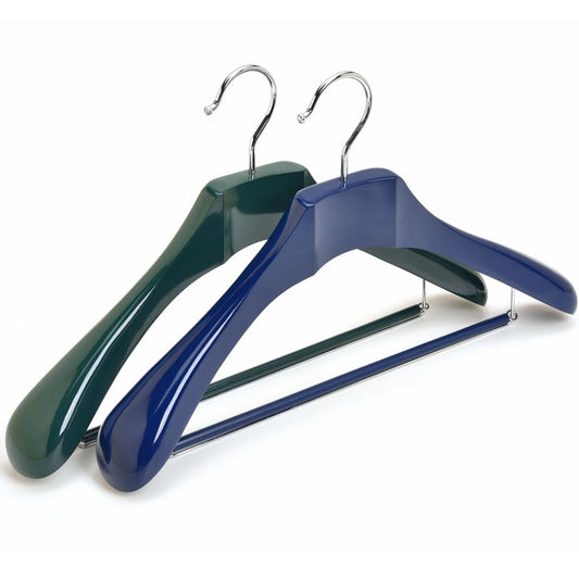 Bestntc  shop Luxury Extra Wide Blue plastic Hanger with Pants Bar