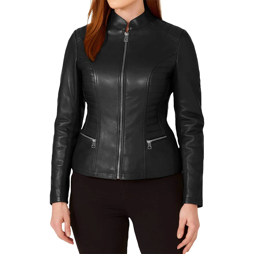 Women’s Cafe Racer Leather Jacket